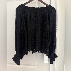 Ne Quittez Pas Anthropologie Boho Babydoll Blouse Sz. S long sleeve fairy NWT